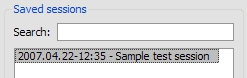 Saved sessions - List of sessions